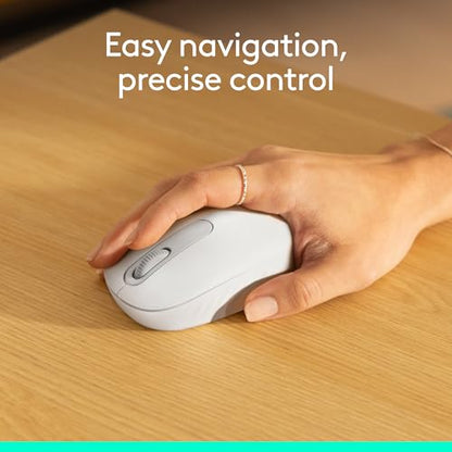 Logitech M196 Compact Ambidextrous Bluetooth Wireless Mouse - Off White | Bluetooth connectivity, no USB receiver, quiet clicks, 3 non-customizable buttons, 12-month battery life, PC Mac compatible - color: White
