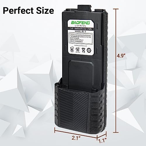 BAOFENG UV-5R Battery 3800mAh USB-C Charging Extended High Capacity Ham Radio Battery UV5R BF-F8HP UV-5R Series Radios with Type-C Charging Cable,2Pack