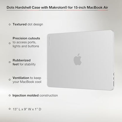 Incase Dots Hardshell with Makrolon® - MacBook Air 15 inch Case - M5 2026, 2025, 2024, 2023, M4, M3, M2 - MacBook Case, Laptop Cover, Protective Hard Shell, Scratch Resistant, Lightweight - Clear - color: Clear