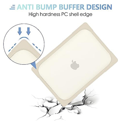 MEEgoodo Case for MacBook Air 15 inch 2026 2025 2024 2023, Case Fit Model (A3448/A3241/A3114/A2941) with M5/M4/M3/M2 Chip, Laptop Hard Shell with Heavy Duty Rugged Shockproof, Khaki - color: Khaki