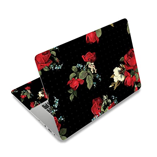 Laptop Skin Vinyl Sticker Decal, 12" 13" 13.3" 14" 15" 15.4" 15.6 inch Laptop Skin Sticker Cover Art Decal Protector Fits HP Dell Lenovo Compaq Apple Asus Acer (Red Flower) - color: Red Flower