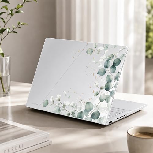 Batianda Artistic Case for ASUS Zenbook 14 OLED 2024 2025, Greenery Leaves | Model UX3405×× / UM3406××, Slim Plastic Hard Shell, Artistic Designs, Ultra-Thin Lightweight Laptop Case - color: Greenery Leaves