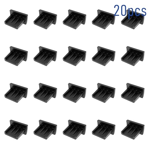 20 PCS Mini USB Port Anti-dust Plugs, Silicone Covers Caps Stoppers, Port Protector for PC Laptop Notebook Computers, 0.28 x 0.08 (LxW) - size: Mini USB/Black/20 PCS
