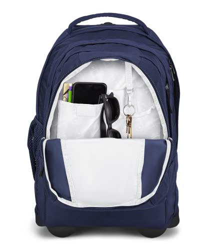 JanSport Driver 8 Rolling Backpack - Wheeled Travel Bag with 15-Inch Laptop Sleeve, One Size, Navy - color: Navy