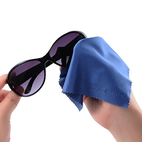 Wisdompro 8-Pack 6x7 Inches Microfiber Cleaning Cloth for Camera Lens, Glasses, Phone, iPhone, iPad, Tablet, Laptop, LCD TV, Computer Screen, Monitor and Other Electronics Device - Blue - color: Blue