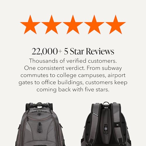 SWISSGEAR 1900 ScanSmart Laptop Backpack, Fits Most 17-Inch Laptops, TSA-Friendly Lay-Flat Design, RFID Protection, and Tablet Pocket, Black, 31L, 18.5-Inch - color: Sting Grey Ballistic