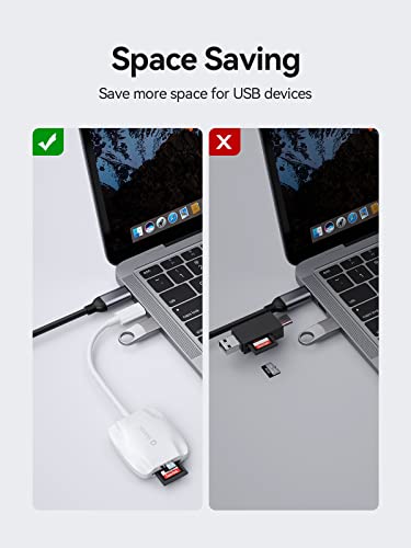 USB C SD Card Reader 4.0, QUUGE 2-in-1 UHS-ii Memory Card Reader, Micro SD Card Reader Type-C, Compatible with SDXC, SDHC, SD, MMC, RS-MMC, Micro SDXC, Micro SD, Micro SDHC, iPad Pro, Air MacBook Pro