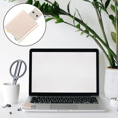 USB External Sound Card Adapter with Headphone Microphone Jack Plug and Play USB to Audio Converter for Laptop Desktop Multi-Channel Stereo Sound Card for Audio and Random Color