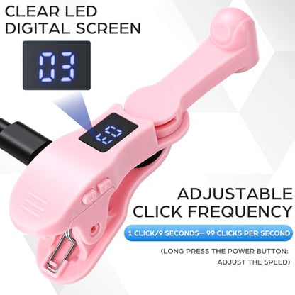 Sabary 1 Sets Auto Clicker for Smart Phone, Fast Screen Tapping Device Auto Tapper Continuous Click Simulation Finger for Game, Live Likes, Flash Deal, Reward Task, Plug and Play (Pink) - color: Pink