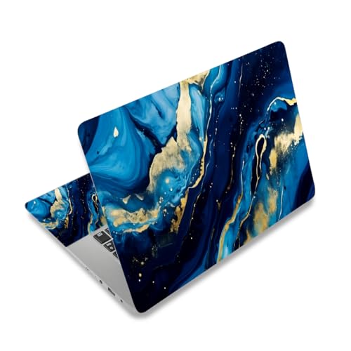 12 12.1 13 13.3 14 15 15.4 15.6 in Skin Laptop Sticker Decal, Netbook Skins for Notebook, Universal Vinyl Laptop Decor Cover, Waterproof Art Protector Easy to Apple I Dark Blue Fluid - color: Dark Blue Fluid