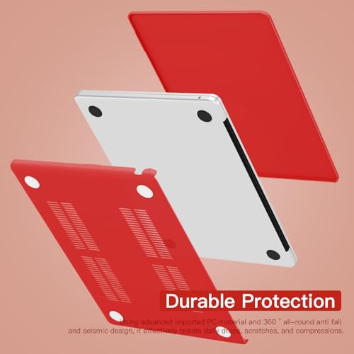 CISSOOK Compatible with MacBook Pro 14 inch Case 2026-2021, Hard Shell Case Keyboard Cover Screen Protector for MacBook Pro 14 M1 M2 M3 M4 M5 Chip, Matte Red - color: Matte Red