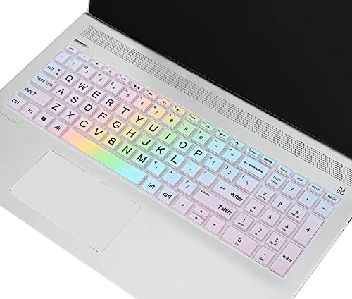 Keyboard Cover Skin Compatible HP Pavilion x360 15.6 15-BR075NR/ HP Pavilion 15.6" 15-BS 15-BW 15-CC 15-CB 15-CD/HP Envy x360 15M-BP 15M-BQ,HP Envy 17M 17-BS Laptop Keyboard Cover(Rainbow 11) - color: CH11