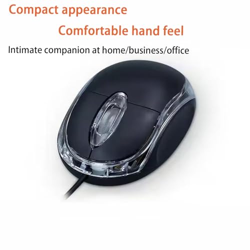 Guiheng 2 Pack Wired Mini Optical Mouse Computer Mouse Ergonomic Mouse with USB Mouse for Laptop PC Desktop mice Compatible with Windows Linux Mac fit for Office Business Home,Kids（Black） - color: 2 pack black