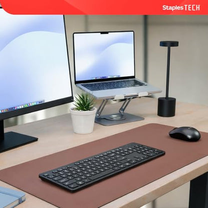 Staples TECH Slim Wireless Keyboard, Full‑Size 104‑Key, Quiet Scissor Keys, USB Receiver, Black - style: Full Size