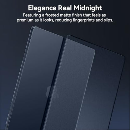EooCoo Case for MacBook Air 15 inch M5 M4 M3 M2 2026-2023, Frost Midnight | Easy to Install, Sturdy, Plastic Hard Shell Case & Keyboard Cover & Screen Protector, Model: A3448 A3241 A3114 A2941 - color: Original Midnight