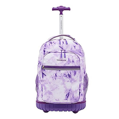 Travelers Club 18" Rolling Backpack with Shoulder Straps, Purple Tye - color: Purple Tie, size: 18 Inch