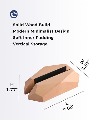 Adjustable Vertical Laptop Stand, MacBook Holder Wood Stand, Wooden Laptop Stand, Vertical Laptop Holder for Desk, Width Adjustable Dock Fits All MacBook/Surface Pro - color: 1 slot beech
