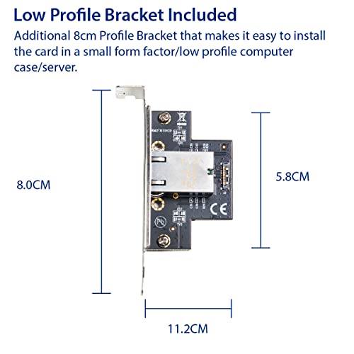IO Crest 10 Gigabit M.2 M Key Ethernet Network Expansion Card - size: 1-Port 10G M2, style: 10 Gigabit