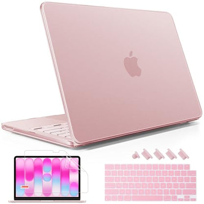 May Chen Compatible with MacBook Neo 13 inch Model A3404 2026 Release, Slim & Lightweigh Frosted Finish Protective Case with Keyboard Cover&Screen Protector, Frosted Blush - color: Frosted Blush