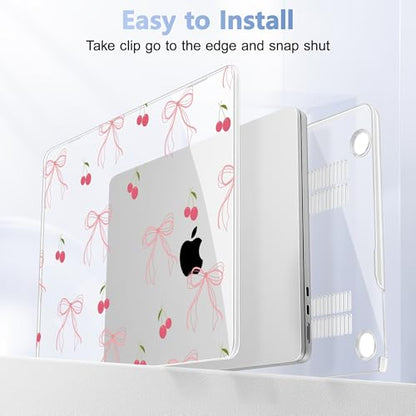 May Chen for MacBook Air 15 inch Case M5 M4 M3 M2 2026 2024-2023, Model A3448 A3241 A3114 A2941, Closes Seamlessly Hard Shell Laptop Cover with Keyboard Cover, Bow - color: Bow