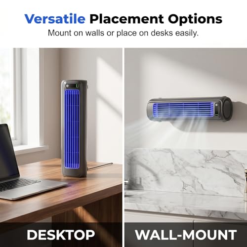 Portable Air Conditioner Cooling Fan Quiet with 3 Speeds, 2026 New Wall Mounted Fan, Portable Usb Desk Fan, Quiet Small Room Fan for Home Room, Adjustable Desk Fan for Office Work (1, Gray)