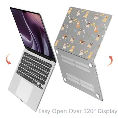 Compatible with MacBook Neo 13 inch Case 2026 Cute Dog Flower | Release Model A3404 with A18 Pro Chip | Protective Hard Shell Matte Cover for MacBook Neo 13'' - color: Dog B, size: MacBook Neo 13 inch