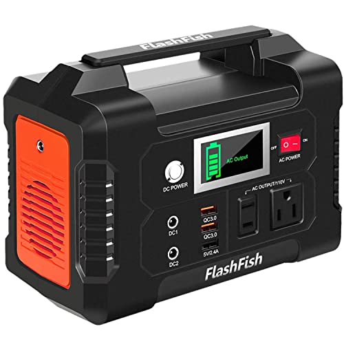 Portable Power Station 200W, FF Flashfish 40800mAh Backup Power Battery Pack With 110V AC Outlets/2 DC Ports/3 USB Ports, Solar Generator Power Supply For Home Backup, Power Outages, and Camping - color: 200W 151Wh