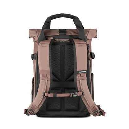 WANDRD PRVKE Rolltop 21L V4 Camera Backpack – Expandable Weatherproof Travel Bag with Laptop Sleeve and Clamshell Opening - color: Atacama Clay, size: 21L (Bag Only), style: Rolltop