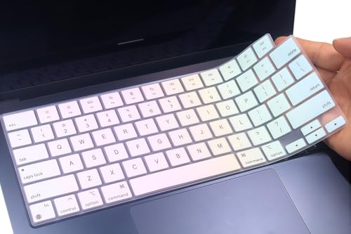 Keyboard Skin Compatible for 2026 MacBook Neo 13" A18, Air 15.3" 13.6" M5 M4 M3 M2 A3448 A3241 A3114 A2941 A3449 A3240 A3113 A2681, MacBook Pro 14 16 M5 M4 M3 M2 M1 A3426 A3427 A3434 - Pink/Yellow/Bue - color: 1
