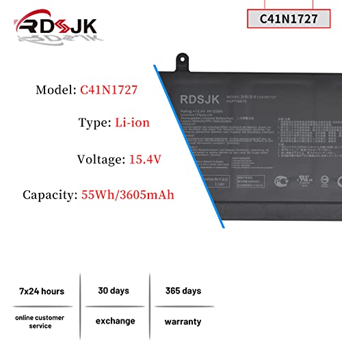 C41N1727 Laptop Battery for Asus ROG Zephyrus M GM501 GM501G GM501GM GM501GS GU501 GU501GM GM501GM-WS74 GM501GS-XS74 GM501GS-EI015T GU501GM-BI7N8 Series 0B200-02900000 0B200-02900000M 15.4V 55Wh