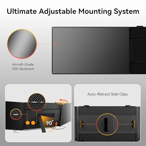 BOSII Laptop Screen Extender One Cable - Triple 14" Ultra Thin IPS FHD 1080P Portable Monitor for 13.3"-17" Laptops Compatible with Windows Mac Travel Work - size: 14.1"