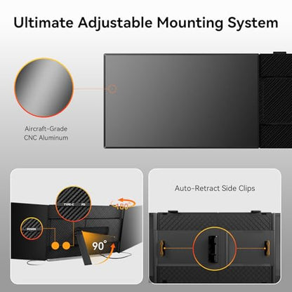 BOSII Laptop Screen Extender One Cable - Triple 14" Ultra Thin IPS FHD 1080P Portable Monitor for 13.3"-17" Laptops Compatible with Windows Mac Travel Work - size: 14.1"