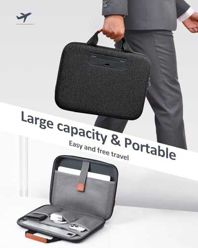 Hard Laptop Case 14 Inch with Stopper and Book Clip - Black | Shockproof Waterproof laptop case for HP Dell Lenovo ASUS Acer - 15.3 MackBook Air M3 M2 Case - color: Black, size: 14-15.3 Inch