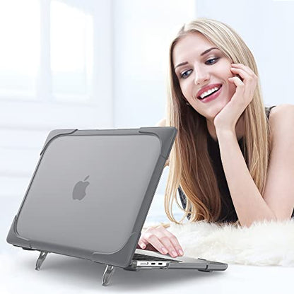 MEEgoodo Case for MacBook Air 15 inch 2026 2025 2024 2023, Case Fit Model (A3448/A3241/A3114/A2941) with M5/M4/M3/M2 Chip, Laptop Hard Shell with Heavy Duty Rugged Shockproof, Grey - color: Grey