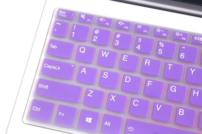 Silicone Keyboard Skin Cover Compatible with Lenovo V15 G5 G4 G3 G2, IdeaPad 1 1i 15.6 15IJL7 15ADA07 15IAU7 15ALC7, IdeaPad 3i 15ITL6 2023, IdeaPad Slim 5 16, IdeaPad Flex 5 5i 16" (Purple) - color: Purple