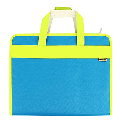 CLARA Zipper Plastic Handbag Briefcase Double Layer Office Business Document Bag(Blue) - color: D-dark Blue