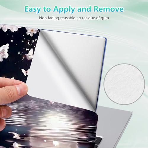 Laptop Skin Sticker Decal 12"-15.6" Universal Laptop/Notebook/Netbook Vinyl - Waterproof Scratch Resistant,Fits HP Dell Lenovo MacBook,2 Free Wrist Pads,Easy Apply & Remove,Cherry Blossom Moon - color: Cherry Blossom Moon