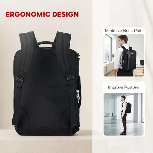 SAKOS Flash 3 in 1 Laptop Bag, 15.6 Inch Convertible Messenger, Shoulder Bag & Backpack, Water RepellentTravel Bag, Professional Work Bag for Men & Women, Briefcase with Laptop Compartment - Black - color: 2. Flash - Black/Grey