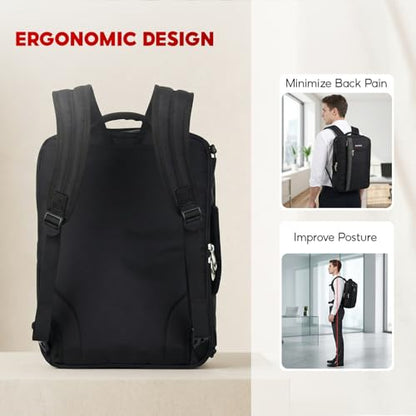 SAKOS Flash 3 in 1 Laptop Bag, 15.6 Inch Convertible Messenger, Shoulder Bag & Backpack, Water RepellentTravel Bag, Professional Work Bag for Men & Women, Briefcase with Laptop Compartment - Black - color: 2. Flash - Black/Grey