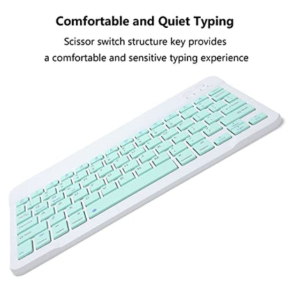 Ultra-Slim Rechargeable Bluetooth Keyboard Portable Wireless Keyboard for iPad A16 11th 10th Generation, iPad Pro iPad Air iPad Mini iPhone, Android Samsung Galaxy Tablet Smartphone Cell Phone (Green) - color: Green