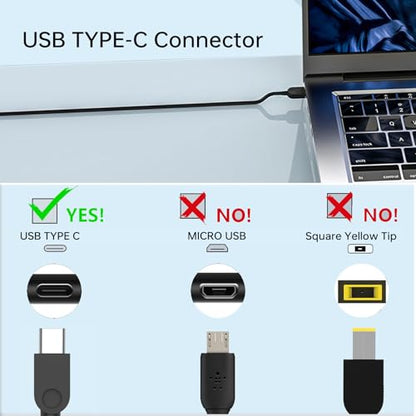 100W 20V 5A Type C Laptop Charger for Lenovo Yoga Slim 7 Pro, IdeaPad 5 Pro16 ThinkPad 15 16 X280, Compatible P/N: ADL100YLC3A 5A11J62105 SA11D52396 Power Supply Adapter