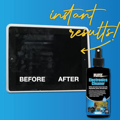 FLITZ Electronic Screen Cleaner Spray - 7.6oz of USA-Made Multi-Purpose Monitor Cleaner for Computers, TVs, Lenses, Phones, & More - Non-Streak, Anti-Static Screen Spray w/No Harsh Chemicals