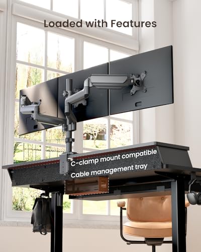ErGear 55 X 30 Inch Electric Standing Desk with 4 Drawers, Height Adjustable Desk with Storage, C-Clamp Mount Compatible, Home Office Table with Cable Management Tray, Black - color: Black, size: 55 X 30 Inch