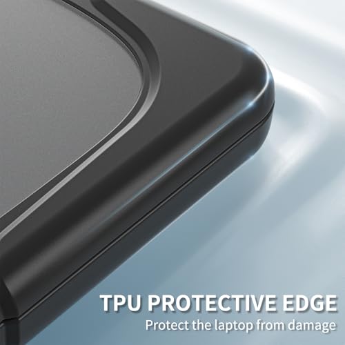 Batianda Heavy Duty Case for MacBook Neo 13 Inch 2026, Black | Fits Model A3404 A18 Pro Chip, Ergonomic Foldable Stand Holds 22lbs, TPU Bumper, Matte Translucent Shockproof Hard Shell - color: Black