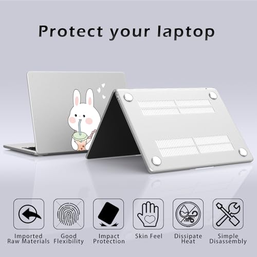 Compatible with MacBook Neo 13 inch Case 2026 Cute Kawaii Bunny | Release Model A3404 with A18 Pro Chip | Protective Hard Shell Matte Cover for MacBook Neo 13'' - color: Bunny A, size: MacBook Neo 13 inch