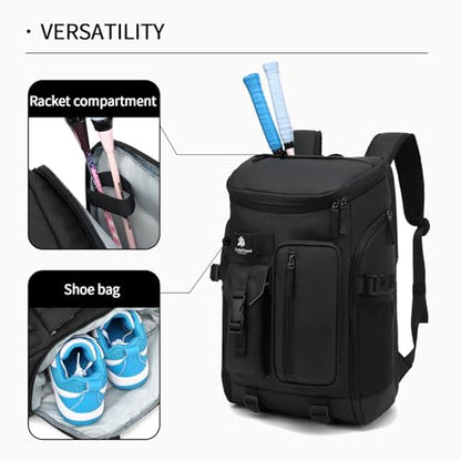 Kalesi Gym Duffle Bag Backpack 4-Way Waterproof with Shoes Compartment for travel Sport Hiking laptop - color: 02-black