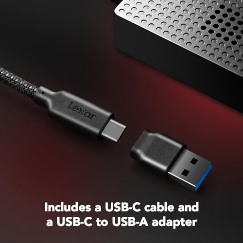 Lexar Play PRO MicroSD Express Card Reader, USB 3.2 Gen 2, up to 900MB/s Read, Compatible with Express microSD UHS-I Card (LRW540U-RNHNG) | USB 3.2 GEN2 Reader, Up to 900MB per S, Fan Lowers Temp Up to 19 Degree C, Includes USB-C Cable Plus USB-a Adapter