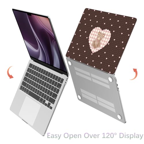 Compatible with MacBook Neo 13 inch Case 2026 Cute Bear Love Heart | Release Model A3404 with A18 Pro Chip | Protective Hard Shell Matte Cover for MacBook Neo 13'' - color: Bear Heart, size: MacBook Neo 13 inch