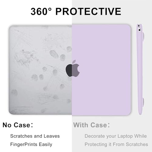 B BELK Compatible with MacBook Air 13 inch Case M1, MacBook Air Case 2021 2020 2019 2018 A2337 A2179 A1932 Touch ID, Plastic Laptop Hard Shell + 2 Keyboard Covers + Screen Protector, Lavender Purple - color: Lavender Purple