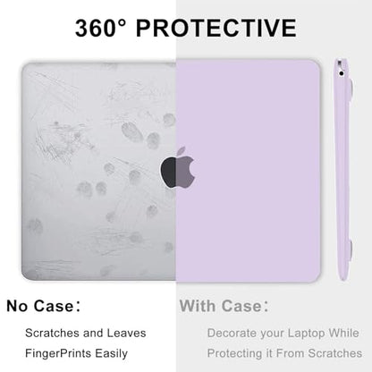 B BELK Compatible with MacBook Air 13 inch Case M1, MacBook Air Case 2021 2020 2019 2018 A2337 A2179 A1932 Touch ID, Plastic Laptop Hard Shell + 2 Keyboard Covers + Screen Protector, Lavender Purple - color: Lavender Purple